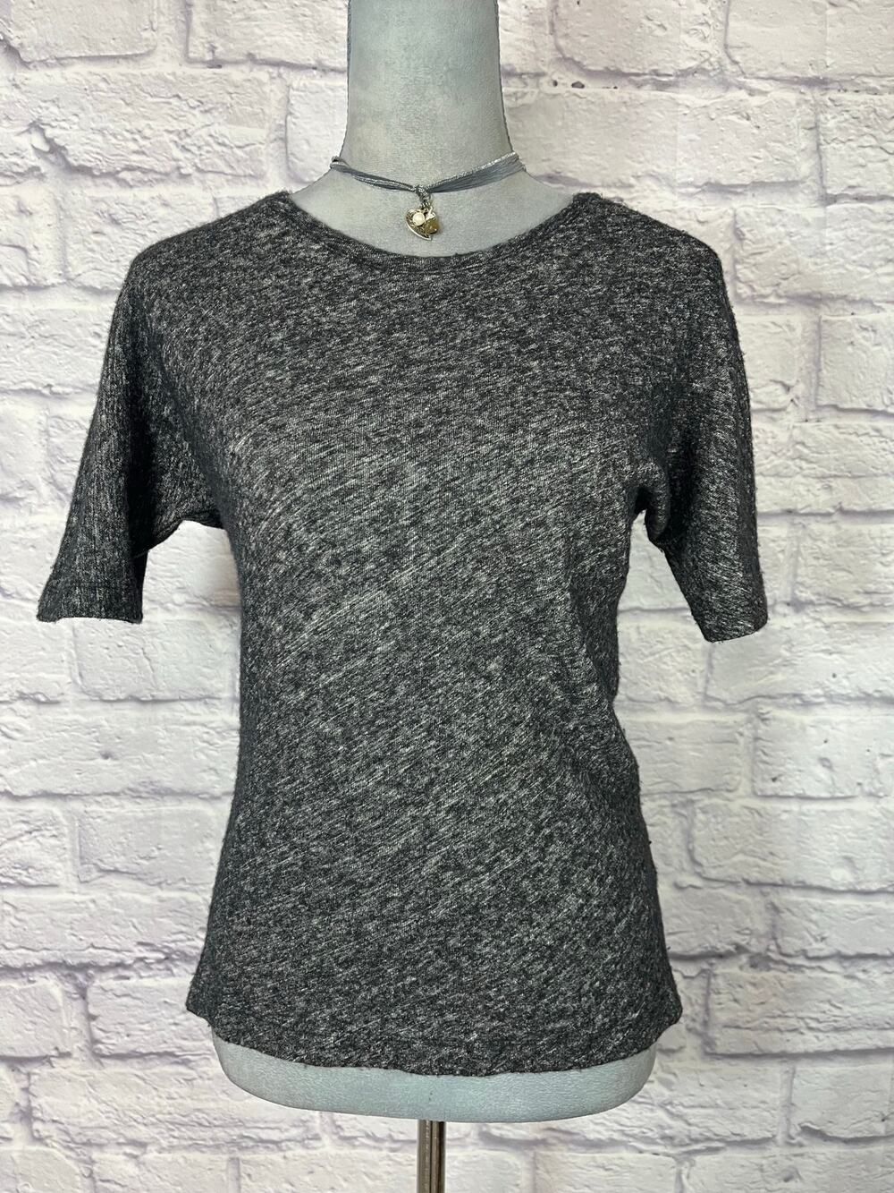 Everlane Thick, Fleecy Wool Blend Short Sleeve Sweater Blouse